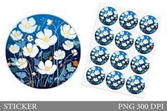 Flowers Sticker Design. Wildflowers Sticker Template Product Image 1