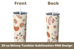 Retro Flowers Flowers 20 oz Tumbler Sublimation PNG Product Image 1