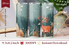 Christmas Tumbler Wrap, Christmas Animals Tumbler Design Product Image 1
