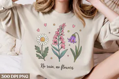 No rain, no flowers PNG, Vintage Flowers Sublimation PNG Product Image 2