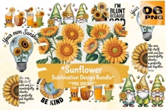 Sunflower Sublimation Design Bundle - 6 PNG Product Image 1