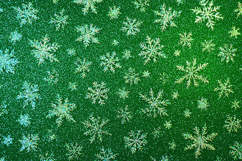 Green Glitter Snowflake Pattern Texture | Christmas Winter Product Image 1