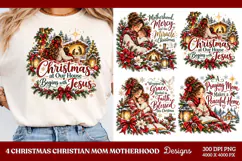 4 Christian Mom Christmas PNG Designs, 4 Faith Based Christm Product Image 1