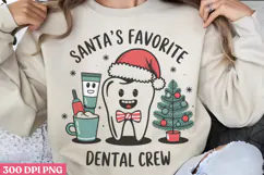 Santa's Favorite Dental Crew PNG, Dental Sublimation PNG Product Image 1