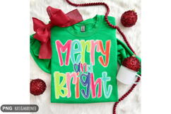 Merry And Bright PNG | Preppy Christmas Sublimation Product Image 1