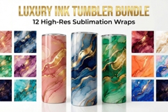 Luxury Alcohol Ink Tumbler Wrap Bundle, 20oz Skinny Tumbler Product Image 1
