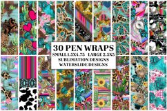Pen Wrap Sublimation Bundle, Ink Joy Pen Waterslide Design Product Image 1