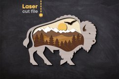 Bison SVG laser cut file for Glowforge Product Image 1