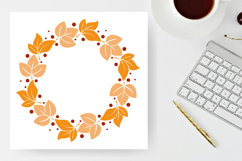 Hand drawn Autumn leaf wreath|Fall foliage frame Product Image 2