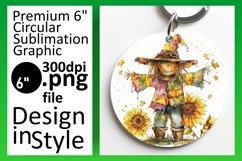 Halloween Scarecrow Watercolor Round Design Product Image 1