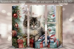 Christmas Cat Tumbler Sublimation | Winter Tumbler Wrap Product Image 1