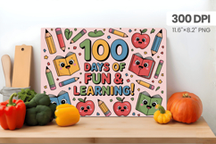 100 days of school Cutting Board PNG Design, Teacher PNG Product Image 1