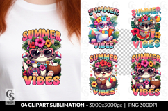 Summer Vibes Animal Clipart PNG Sublimation Product Image 1