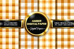 Amber Gingham Digital Papers - 04 Variations Product Image 1
