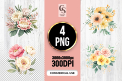 Spring Wildflower Floral Bouquet Clipart Sublimation PNG Product Image 1