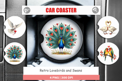 Valentine Lovebirds Car Coaster Product Image 1
