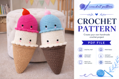 Ice Cream Cone Amigurumi Crochet Pattern PDF Product Image 1