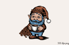 Gnome holding coffee beans PNG Product Image 2