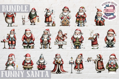 Funny Christmas Santa Clipart Bundle Sublimation 49 PNG Product Image 2