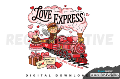 Love Express Valentines Sublimation PNG Product Image 1