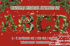 Christmas Alphabets missletoe Sublimation Clipart Product Image 1