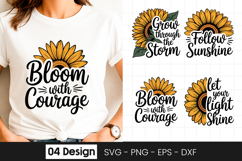 Bloom with Courage Sunflower SVG PNG Product Image 1