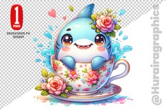 Cute Shark Clipart - PNG File Product Image 1
