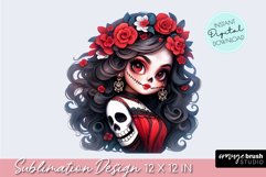La Catrina PNG Girl Clipart - Day of the Dead Sublimation Product Image 1