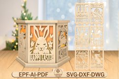 3D Easter Bunny Tea Light Holder Laser Cut File Product Image 1