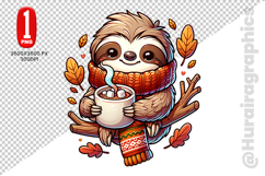Cute Sloth Clipart - PNG File Product Image 2