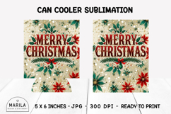 Merry Christmas Can Cooler Wrap | 12oz Sublimation #13 Product Image 1