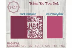 Mother's Day Card SVG| Best Mom Ever Roses Cricut Laser cut Product Image 2