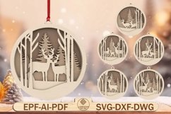 Deer Forest Ornament Svg Product Image 1