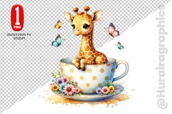 Cute Girraffe Clipart - PNG File Product Image 1