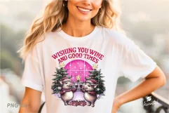 Christmas Pig Wine Drink PNG Sublimation Product Image 13