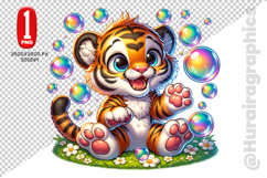 Cute Tiger Clipart - PNG File Product Image 1