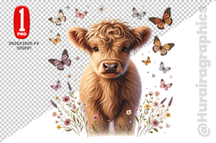 Cute Cow Clipart - PNG File Product Image 1