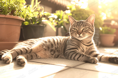 Warm Sunlit Cat Photography Background for Crafts Product Image 1