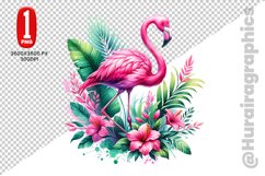 Cute Flamingo Clipart - PNG File Product Image 1