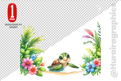 Cute Turtle Clipart - PNG File Product Image 2
