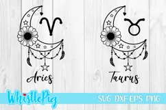 Crescent Moon Zodiac Signs Svg Zodiac Symbols Svg Astrology Product Image 6