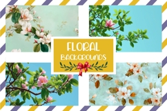 Pink Flowers Background PNG, Floral Background Designs Product Image 1