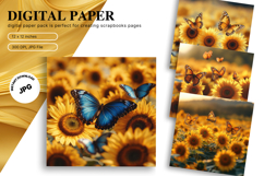 Sunflower Background Wallpaper Digital Paper Wall Art Product Image 1
