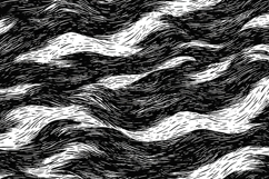 Hand Drawn Wavy Lines Black White Texture Background Product Image 1
