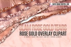 Glam Rose Gold Tears Clipart Product Image 1