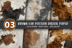 Brown Fur Pattern Digital Paper Product Image 1