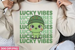 Lucky Vibes PNG, Groovy ST Patricks Sublimation PNG Product Image 2