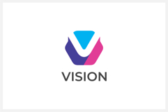 Vision Hexagon Letter V Logo Design Vector Product Image 1