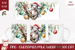 Watercolor Christmas Koala Mug, Christmas Mug Design Product Image 1