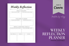 Minimal Weekly Reflection Template | Canva Editable Planner Product Image 1